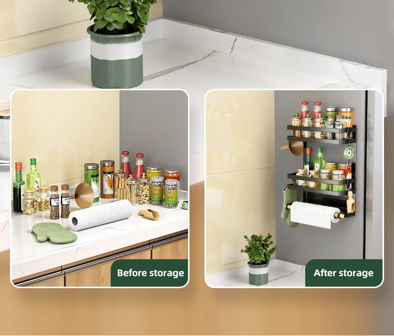 Kitchen Storage Organiser/Shelf - 2 or 3 Layers, Towel Holder, Side Mount, Rack Home Kitchen Organization